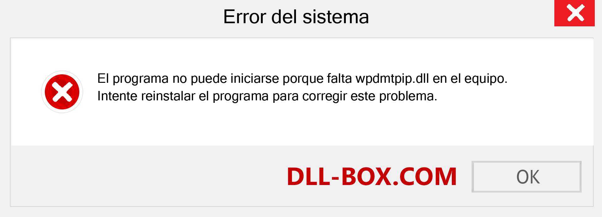 ¿Falta el archivo wpdmtpip.dll ?. Descargar para Windows 7, 8, 10 - Corregir wpdmtpip dll Missing Error en Windows, fotos, imágenes