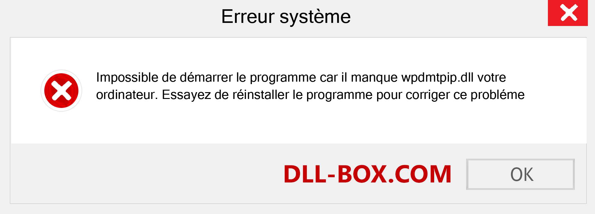 Le fichier wpdmtpip.dll est manquant ?. Télécharger pour Windows 7, 8, 10 - Correction de l'erreur manquante wpdmtpip dll sur Windows, photos, images