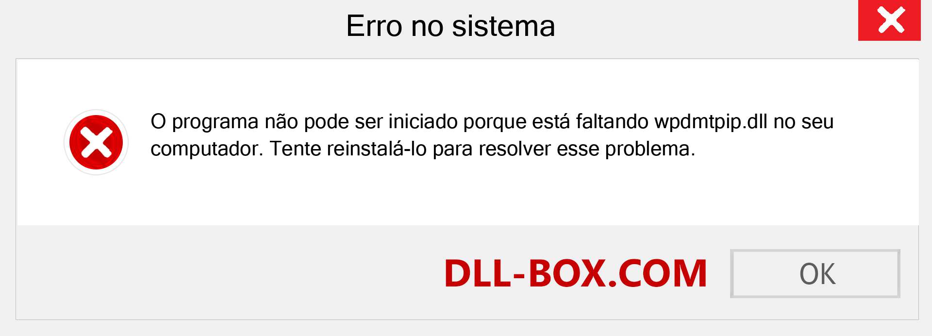 Arquivo wpdmtpip.dll ausente ?. Download para Windows 7, 8, 10 - Correção de erro ausente wpdmtpip dll no Windows, fotos, imagens